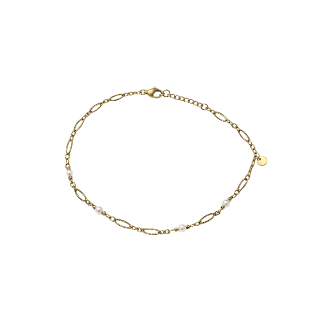 Bracelet Cheville Bijoux - Perle Chainée